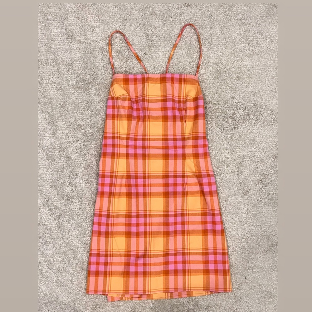 H&M Divided Orange and Pink Twill Dress L